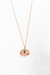 قلادة رموش من حجر الأكوامارين الفضي