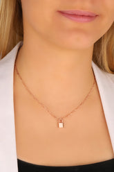 925 Sterling Silver Lock Necklace, Lock Pendant Necklace, Friendship Necklace, Lovers Necklace