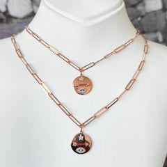 قلادة فضية برمز الحظ سلسلة إيطالية