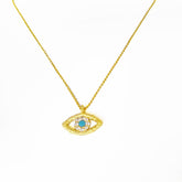 Turquoise Stone Eye Silver Necklace