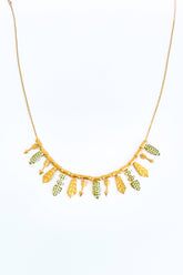 Multi-Piece Silver Necklace with Sequin Stone and Dangle, Bohemian style simple Necklace Gift for her