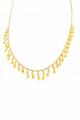 Stony Dangle Multi Silver Chance Necklace, 925 Solid Sterling Silver, Zirconia Gemstone, Rose Gold Vermeil