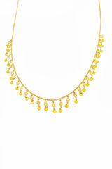 Stony Dangle Multi Silver Chance Necklace, 925 Solid Sterling Silver, Zirconia Gemstone, Rose Gold Vermeil