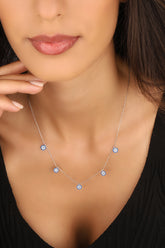 قلادة فضية متدلية على شكل عين شريرة