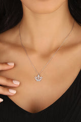 Sterling Silver Crown Necklace, Personalized Initial Necklace