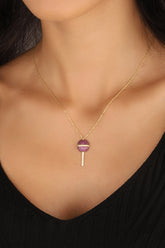 Candy Necklaces / Pink Stone Lollipop Lockets / Toffee Lockets / Candy Collection Jewelry