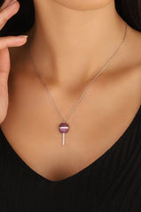 قلادات الحلوى / ميداليات مصاصات حجرية وردية / ميداليات تافي / مجوهرات مجموعة الحلوى