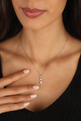 Sterling Silver Pendant with a Single Stone in the Middle