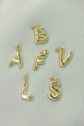 Stoneless Silver Flare Letters, 14K Gold Plated A-Z Initials Necklace / A-Z Letters Necklace / A-Z Initial Necklace