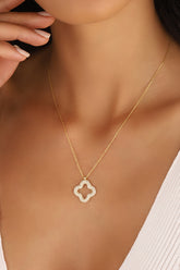 Stone Hollow Clover Silver Necklace