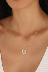 قلادة من الفضة الإسترلينية على شكل قلب من حجر مجوف