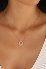 قلادة من الفضة الإسترلينية على شكل قلب من حجر مجوف