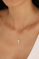 925 Silver Cross Necklace, Dainty Gold Cross Necklace, Small Cross Necklace, Tiny Cross Necklace