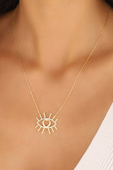 Stoneless Eye of Ra silver Necklace, Eye Of Horus Necklace