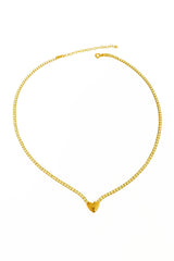 Heart Tennis Necklace, Cubic Zirconia Gemstone 925 Sterling Silver Rose Gold Vermeil