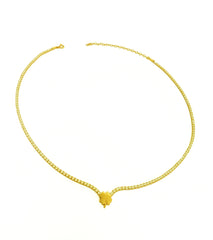 Clover Tennis Necklace, Cubic Zirconia Gemstone 925 Sterling Silver Rose Gold Vermeil