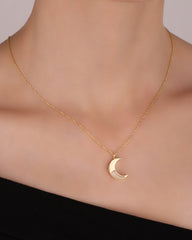 قلادة قمر مطلية بالذهب، قلادة نجمة قمرية أنيقة، هدية عيد ميلاد، هدية عيد الميلاد