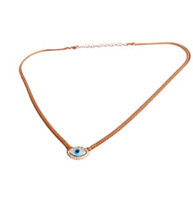 سلسلة ثعبان متعددة الطبقات مع عين شريرة من الأوبال - قلادة سلسلة متعرجة