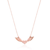 Angel Wing Heart Name Date Necklace for Valentine's Day