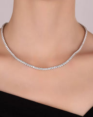 3 mm White Colorful Stone Gold Diamond Tennis Chain Necklace