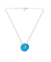 Glass Evil Eye Pendant Necklace – Sterling Silver Lucky Charm Jewelry