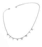 Personalized Name Necklace with White Stone – 7mm Sterling Silver Custom Jewelry for Women