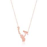 Sterling Silver Necklace with Mother's Name and Date for Newborn Baby