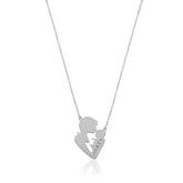 Mother & Newborn Baby Necklace in Sterling Silver – Custom Name Keepsake Gift