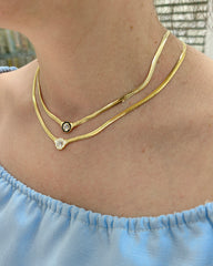 قلادة فضية عصرية منسوجة بسلسلة إيطالية