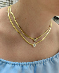 قلادة فضية عصرية منسوجة بسلسلة إيطالية