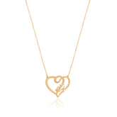 Valentine's Gift Name Silver Necklace on Intertwined Hearts