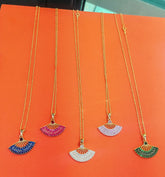 Handmade 925 Sterling Silver Necklace – Colorful Enamel Detail Jewelry for Women, Colorful Enamel Necklace – Handmade Women’s Jewelry