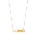 Significant Day Date Plate Sterling Silver Necklace With Eternity and Heart