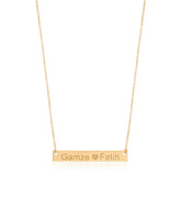 Silver Plate Necklace with Names for Valentine's Gift