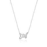 قلادة فضية باسم شخصي مكتوب بخط اليد