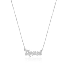 قلادة فضية مخصصة باسم مكتوب بخط اليد