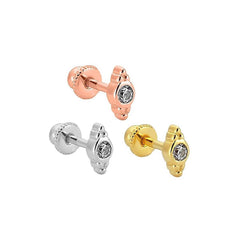 Single Stone 14K Gold Tragus Piercing