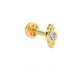 Single Stone 14K Gold Tragus Piercing