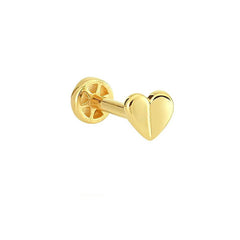 Gemless Heart 14K Gold Tragus Piercing