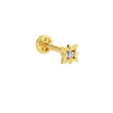 Single Stone 14K Gold Tragus Piercing