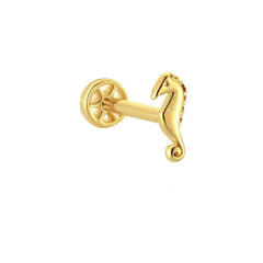 Non Stone Seahorse 14K Gold Tragus Piercing
