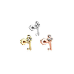 Key, Stone 14K Gold Tragus Piercing