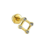 Stone Square Stone 14K Gold Tragus Piercing