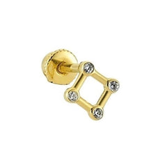 Stone Square Stone 14K Gold Tragus Piercing