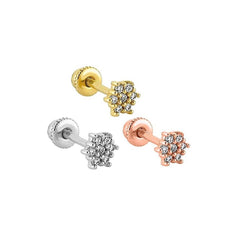 Flower, Stone 14K Gold Tragus Piercing