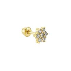 Flower, Stone 14K Gold Tragus Piercing