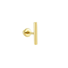 Bar Without Stone 14K Gold Tragus Piercing