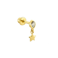 Star 14K Gold Tragus Piercing