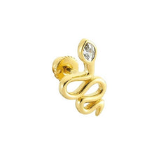 Single Stone Snake 14K Gold Tragus Piercing