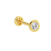 Single Stone Oval 14K Gold Tragus Piercing